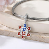 Sterling Silver Coqui Frog Flag Puerto Rico Charm Beads