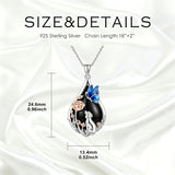 Sterling Silver Obsidian Bunny Cat Elephant Dog Fox Teardrop Pendant Necklace