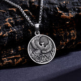 Sterling Silver Phoenix Rising Pendant Necklace NA/AA Sobriety Jewelry