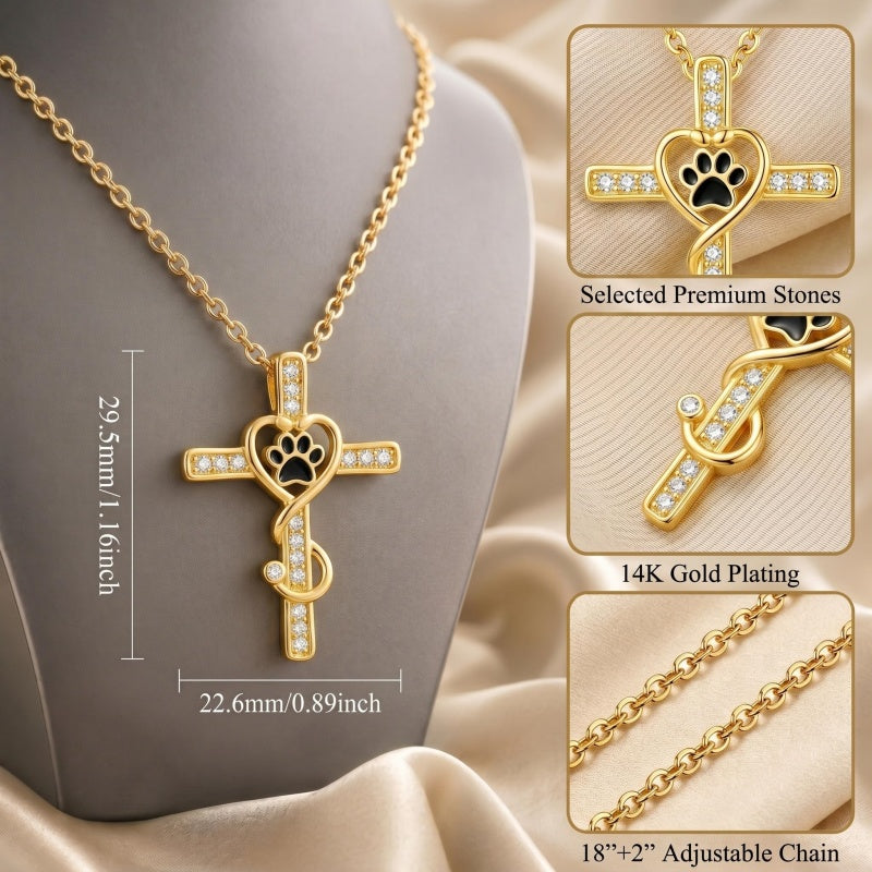 14K Gold Plated Stethoscope Cross Necklace Jewelry Christmas Graduation Nurses Week Gift