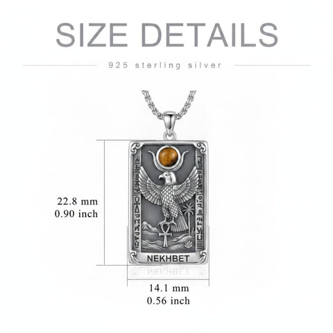 Sterling Silver Tarot Card Pendant  Necklace for Men Gothic Amulet Jewelry