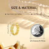 14K Gold Plated Cubic Zircon Hoop Earrings for Women