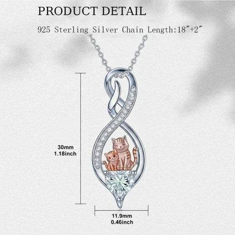 Sterling Silver 12 Month Birthstone Infinity Heart Animal Pendant Necklace Christmas Birthday Jewelry Gift