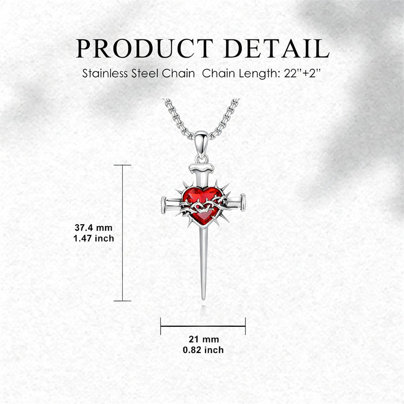 Sterling Silver Star Of David  Cross Pendant Necklace
