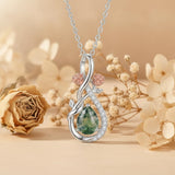 Sterling Silver Teardrop Gemstone Rose Butterfly Infinity Heart Necklace for Women