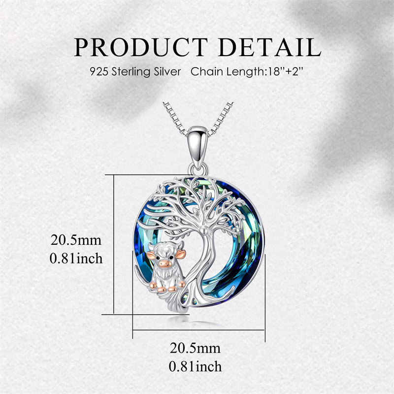 Sterling Silver Crystal Tree of Life Cardinal  Cat Hummingbird Dog Dragonfly Eagle Pendant Necklace