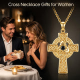14K Gold Plated Cross Necklace for Women