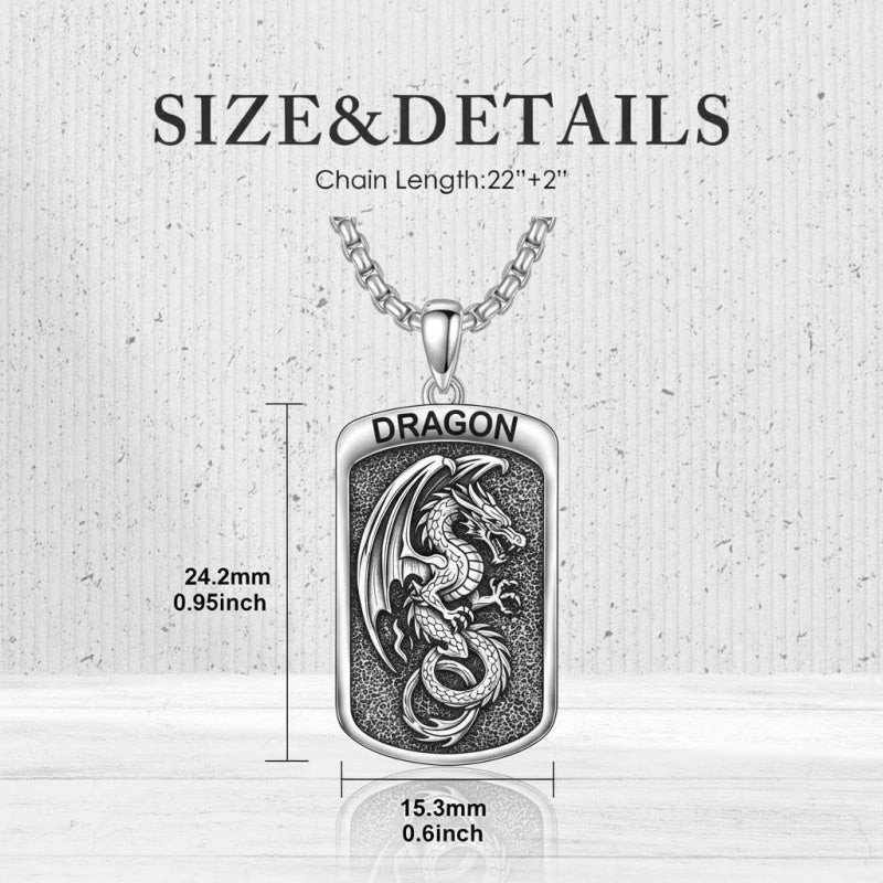 Sterling Silver Tiger Eagle Lion Dragon Phoenix Necklace for Men Animal Jewelry Gifts for Chrismas Birthday