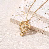 14K Gold  Plated Birthday Anniversary Rose Heart Pendant Necklace for Women