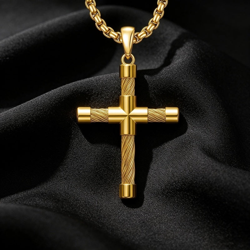 14K Gold Plated Cross Pendant Necklace Christian Jewelry Gifts