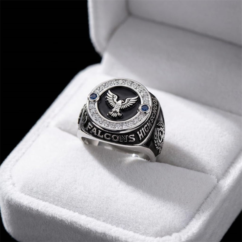 Copper Sterling Silver Custom Birthstone  Engraved Class Ring for Men Gift Class Of 2026