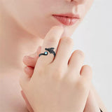 Sterling Silver Moonstone Dragon Ring