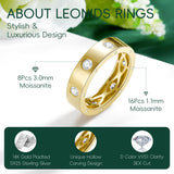 14K Gold Plated Moissanite or Lab-Grown Emerald Dainty Eternity Wedding Rings Birthday Jewelry for Her