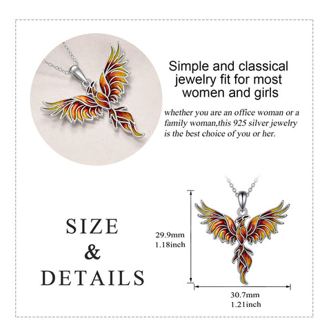 Sterling Silver Phoenix Pendant Necklace