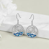 Sterling Silver Dolphin Dangle Earrings