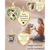 Stainless Steel Personalized Photo Engraved Heart Urn Necklace for Ashes