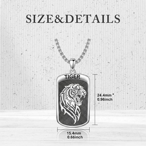 Sterling Silver Tiger Eagle Lion Dragon Phoenix Necklace for Men Animal Jewelry Gifts for Chrismas Birthday
