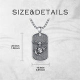 Sterling Silver Marines Cross Pendant Necklace for Men