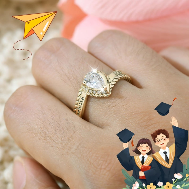 Copper Sterling Silver Personalized Birthstone High School College Class Ring Graduation Memorial Rings Gifts for Her