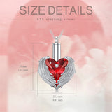Sterling Silver Heart Crystal Angel Wing Urn Necklace For Ashes