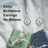 Sterling Silver Birthstone Celtic Knot  Infinity Earrings Christmas Jewelry
