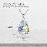 Sterling Silver Blue Dragonfly Pendant Necklace