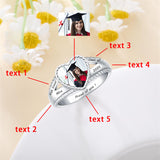 Sterling Silver 10K 14K 18K Gold Personalized Photo High School College Graduation Ring