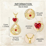 14K Gold Plated Infinity Birthstone  Butterfly Cross Necklace for Women