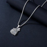 Sterling Silver Viking Wolf Pendant Necklace