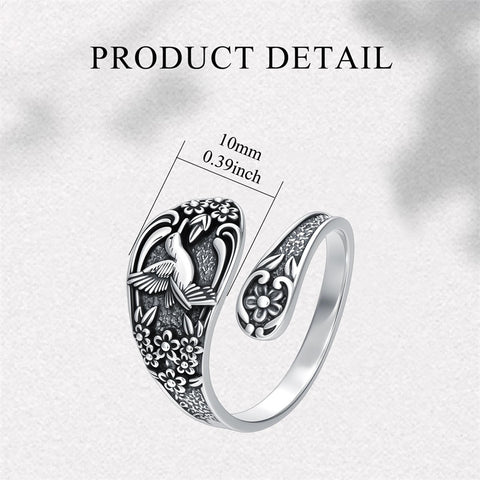 Sterling Silver Oxidized Dragonfly Butterfly Hummingbird Sea Turtle Anchor Cross Tree of Life Sunflower Spoon Ring