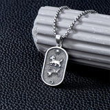Sterling Silver Sun and Moon Skeleton Cat Dog Pendant Necklace