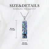 Sterling Silver Abalone Shell Bar Cardinal Bee Butterfly Hummingbird Dragonfly Phoenix Pendant Necklace for Women