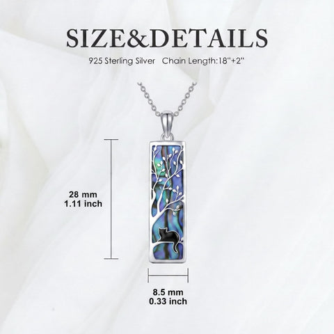 Sterling Silver Abalone Shell Bar Cardinal Bee Butterfly Hummingbird Dragonfly Phoenix Pendant Necklace for Women