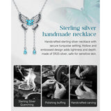 Sterling Silver Turquoise Butterfly Angel Wing Bee Hummingbird Pendant Necklace