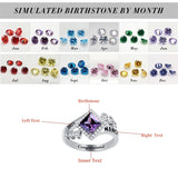 Sterling Silver Personalized Birthstone Engraved Class Ring Gift for Students
