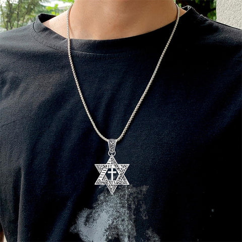 Sterling Silver Star of David Chai Cross Evil Eye Lion of Judah Menorah Tree of Life Protection Pendant Necklace