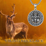 Sterling Silver Amulet Medal  St Sebastian Saint Christopher Viking Deer Pendant Necklace