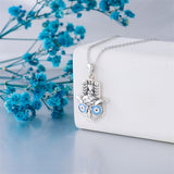 Sterling Silver Hamsa Hand Owl Egyptian Cat Lion Pendant Necklace