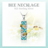 Sterling Silver Abalone Shell Bar Cardinal Bee Butterfly Hummingbird Dragonfly Phoenix Pendant Necklace for Women
