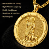 Patron Saint Medal Gold Plated Catholic Pendant Christian Religious Necklace Amulet Jewelry
