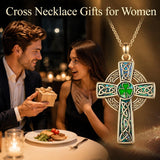 14K Gold Plated Cross Necklace for Women