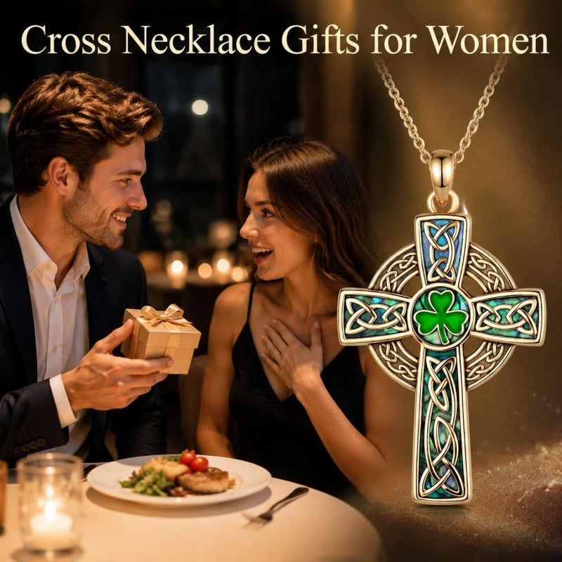 14K Gold Plated Cross Necklace for Women