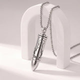Sterling Silver Animal Angel Wings Pet Jesus Bullet Urn Necklaces for Ashes for Men
