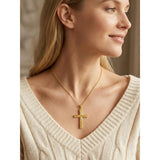 14K Plated Gold Cross Pendant Crucifix Necklace Christian Jewelry Baptism Religious Faith