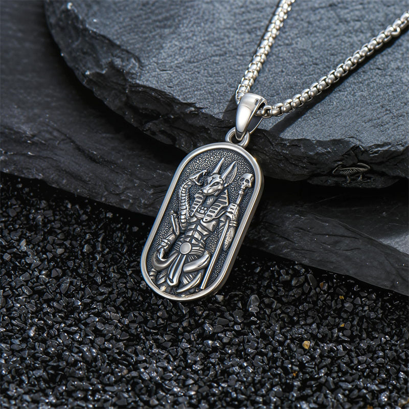 Sterling Silver Memento Mori Tree of Life Anubis Pendant Viking Amulet   Protection Pendant Necklace Egyptian Jewelry