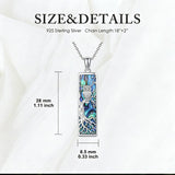 Sterling Silver Abalone Shell Bar Cardinal Bee Butterfly Hummingbird Dragonfly Phoenix Pendant Necklace for Women