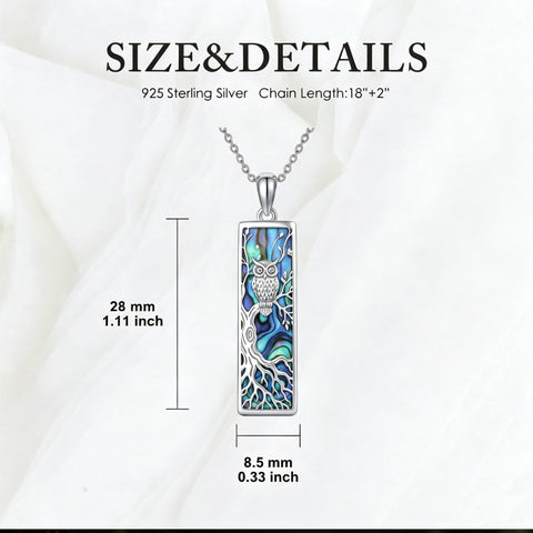 Sterling Silver Abalone Shell Bar Cardinal Bee Butterfly Hummingbird Dragonfly Phoenix Pendant Necklace for Women