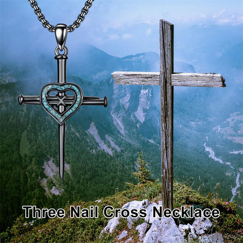 Sterling Silver Star Of David  Cross Pendant Necklace