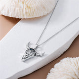 Sterling Silver  Bull Pendant Necklace