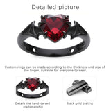 Sterling Silver 10K 14K 18K Gold 2-5CT Heart  Birthstone  Gothic Skeleton Halloween Skull Bat Ring